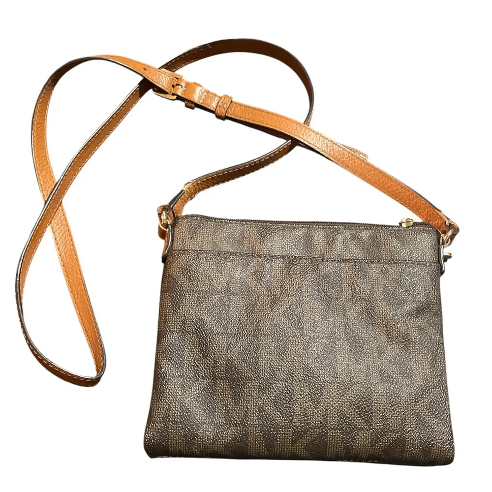 Michael Kors Brown and Gold Crossbody Bag with Signature Style